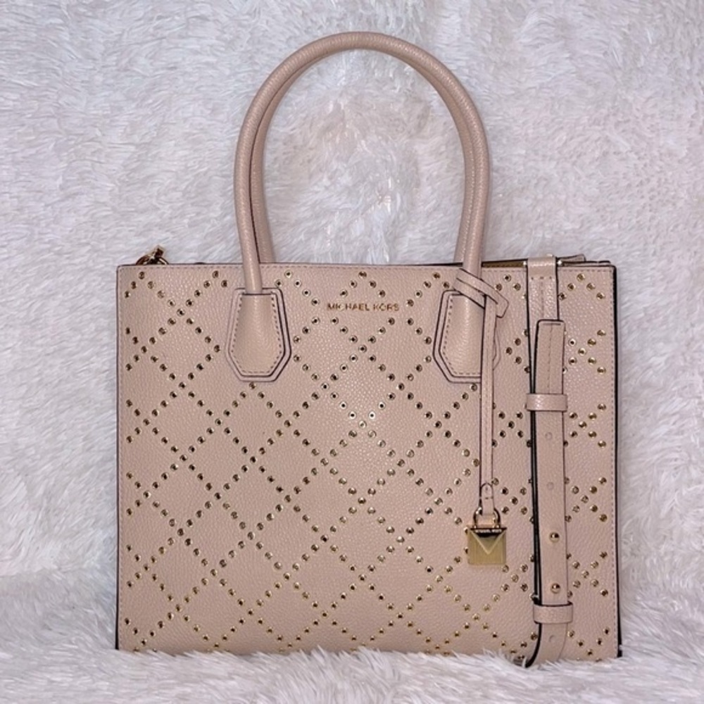 Michael Kors Mercer Stud & Grommet Kors Studio Large Tote Shoulder Bag Purse